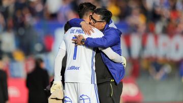 Futbol, Union Espanola vs Universidad de Chile.
 Septima fecha, segunda vuelta Campeonato 2019.
 El jugador de Universidad de Chile Fernando De Paul, disputa el balon contra Union Espaola durante el partido de primera division en el estadio Santa Laura de Santiago, Chile.
 14/09/2019
 Javier Torres/Photosport
 
 Football, Union Espanola vs Universidad de Chile
 Seventh date, second round Championship 2019.
 Universidad de Chile&#039;s player Fernando De Paul battles for the ball against Union Espaola during the first division football match at the Santa Laura stadium in Santiago, Chile.
 14/09/2019
 Javier Torres/Photosport