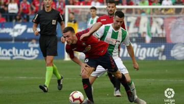 Jaime Romero en un partido entre C&oacute;rdoba y Osasuna. 