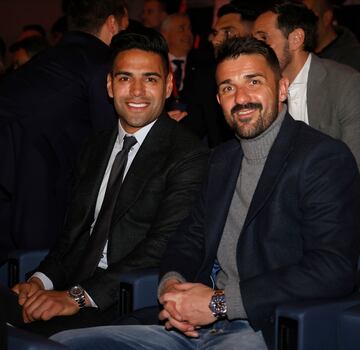 Radamel Falcao y David Villa, exjugadores del Atlético de Madrid.