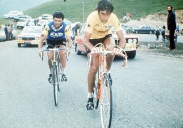 Luis Ocaña seguido de Fuente durante el Tour de Francia que ganó en 1973.
