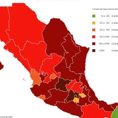 Mapa y casos de coronavirus en México por estados hoy 11 de septiembre