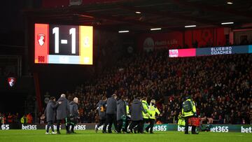 El duelo disputado en el Vitality Stadium fue detenido y posteriormente suspendido tras un tenso momento que se vivió en el terreno de juego.