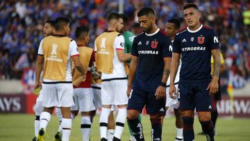 Futbol, Universidad de Chile vs Melgar
Copa Libertadores 2019
Los jugadores de Universidad de Chile lamentan la derrota contra Melgar tras el partido de Copa Libertadores disputado en el estadio Nacional de Santiago, Chile.
13/02/2019
Andres Pina/Photosport
Football, Universidad de Chile vs Melgar
2019 Copa Libertadores Championship
Universidad de Chile's players regrets losing against Melgar after the Copa Libertadores Championship match held at the National stadium of Santiago de Chile.
13/02/2019
Andres Pina/Photosport