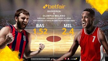 Baskonia vs. Armani Milán: horario, TV, estadísticas, clasificación y pronósticos