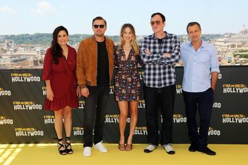Shannon McIntosh, Leonardo Di Caprio, Margot Robbie, Quentin Tarantino y David Heyman