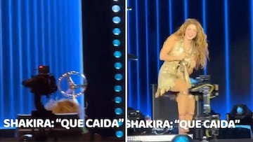 La aparatosa caída de Shakira en pleno concierto en El Salvador: tienen que ver su reacción