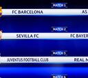 Así quedó el Sorteo Champions: Juve-Real Madrid, Barça-Roma y Sevilla-Bayern