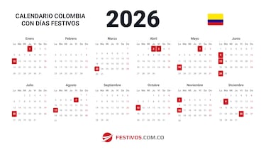 Calendario laboral en Colombia 2026: festivos, puentes y qué día hay fiesta en cada región