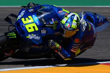 Joan Mir, actual campeón de MotoGP, por detrás de Bagnaia y Márquez para finalizar tercero.