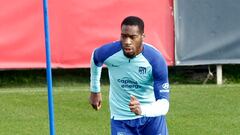 Kondogbia, en un entrenamiento del Atlético.