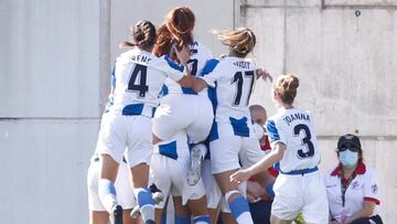 Alegría del Femenino B del Espanyol, que asciende a Reto Iberdrola.