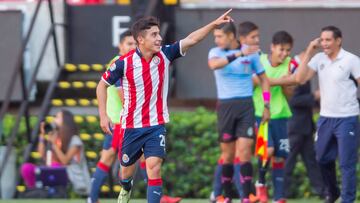 Action photo during the match Guadalajara vs America U-20, Corresponding for the first leg of the Final of the League BBVA Bancomer MX Clausura 2017 at Chivas Stadium.
Foto de accion durante el partido Guadalajara vs America Sub 20 correspondiente a la ida de la Final de la Liga BBVA Bancomer MX del Torneo Clausura 2017, en la foto: Festejo de Gol Alejandro Zendejas Chivas
24/05/2017/MEXSPORT/Cristian de Marchena