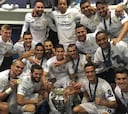 El Real Madrid celebró el título en el vestuario de San Siro
