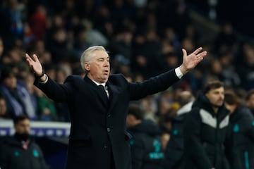 Ancelotti, en el RCDE Stadium.