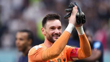 AL KHOR, QATAR - DECEMBER 14: Hugo Lloris of France celebrates after the FIFA World Cup Qatar 2022 semi final match between France and Morocco at Al Bayt Stadium on December 14, 2022 in Al Khor, Qatar. (Photo by Alex Livesey - Danehouse/Getty Images)