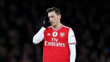 Mesut Ozil, en el partido de ayer entre el Arsenal y el Manchester City.