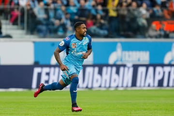 Malcom of Zenit St. Petersburg celebrates his goal during the Russian Premier League match between FC Zenit Saint Petersburg and FC Pari Nizhny Novgorod on March 4, 2023 at Gazprom Arena in Saint Petersburg, Russia. (Photo by Mike Kireev/NurPhoto via Getty Images)