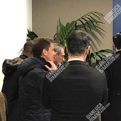 Abidal, Pep Segura y Planes, en Milán para ver a Luka Jovic