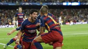 Luis Su&aacute;rez celebra el 2-1.