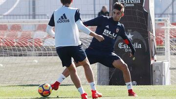 Ferran Torres, durante el entrenamiento.