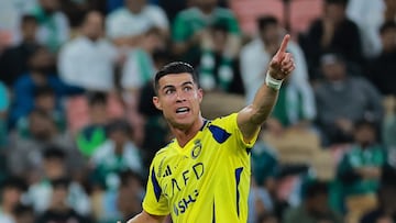 Soccer Football - Saudi Pro League - Al Ahli v Al Nassr - King Abdullah Sports City, Jeddah, Saudi Arabia - February 13, 2025 Al Nassr's Cristiano Ronaldo reacts after being substituted REUTERS/Stringer