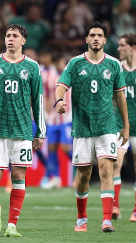 Jesus Orozco, Mateo Chavez, Raul Jimenez of Mexico during 2025 International Friendly match between Mexico (Mexican National team) and Paraguay at Alamodome Stadium, on November 18, 2025 in San Antonio Texas, United States.