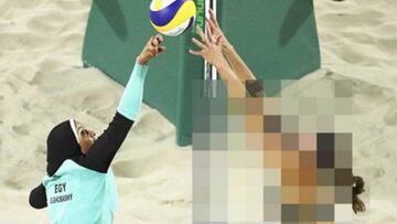 Imagen censurada de voleibol.