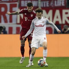 Brenden Aaronson colabora con asistencia ante el Bayern Múnich en Champions League