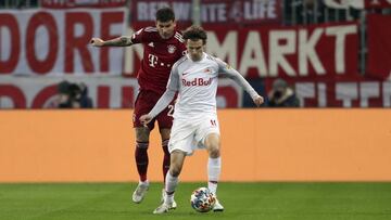 Brenden Aaronson dio la asistencia para el gol que abri&oacute; el marcador en el duelo entre el RB Salzburg y el Bayern Munich