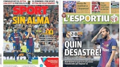 Portadas de los diarios Sport y L&#039;Esportiu del d&iacute;a 17 de agosto de 2017.