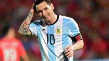 El futbolista argentino Leo Messi, durante el partido contra Chile.