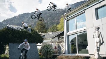 Ciclista austríaco adaptó su casa para realizar este genial video de su 'trabajo en casa'