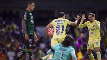 Henry Martin celebrates his goal 1-1 of America during the game America vs Santos, corresponding Round 05 the Torneo Apertura 2022 of the Liga BBVA MX at Azteca Stadium, on September 14, 2022.
<br><br>
Henry Martin celebra su gol 1-1 de America durante el partido America vs Santos, correspondiente a la Jornada 05 del Torneo Apertura 2022 de la Liga BBVA MX en el Estadio Azteca, el 14 de Septiembre de 2022.