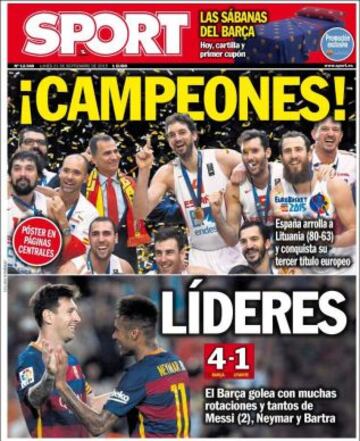 Portadas de la prensa deportiva