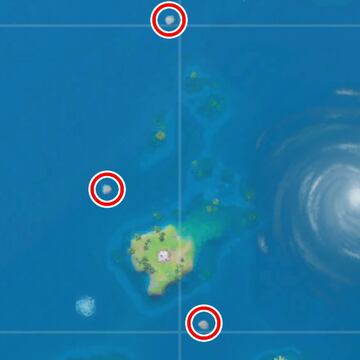 Ubicaciones de los tridentes de Cala Coral