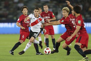 Los colombianos Juan Fernando Quintero y Juan Santos Borré fueron fundamentales para el equipo de Gallardo. El partido se disputaba contra el Kashima por el tercer puesto del Mundial de Clubes.