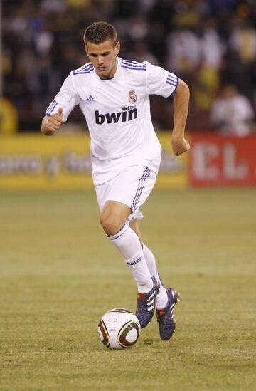 Nacho during his first ever appearance for Real Madrid, in 2010.