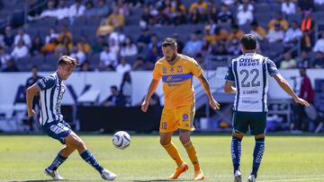 (L-R), Paulino de la Fuente of Pachuca and Andre-Pierre Gignac of Tigres during the game Pachuca vs Tigres UANL, corresponding to the Champion of Champions of the BBVA MX League Season 2022-2023, at Dignity Health Sports Park Stadium, on June 25, 2023.
<br><br>
(I-D), Paulino de la Fuente de Pachuca y Andre-Pierre Gignac de Tigres durante el partido Pachuca vs Tigres UANL, correspondiente al Campeon de Campeones de la Liga BBVA MX Temporada 2022-2023, en el Estadio Dignity Health Sports Park, el 25 de junio de 2023.