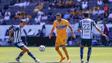 (L-R), Paulino de la Fuente of Pachuca and Andre-Pierre Gignac of Tigres during the game Pachuca vs Tigres UANL, corresponding to the Champion of Champions of the BBVA MX League Season 2022-2023, at Dignity Health Sports Park Stadium, on June 25, 2023.

<br><br>

(I-D), Paulino de la Fuente de Pachuca y Andre-Pierre Gignac de Tigres  durante el partido Pachuca vs Tigres UANL, correspondiente al Campeon de Campeones de la Liga BBVA MX Temporada 2022-2023,  en el Estadio Dignity Health Sports Park, el 25 de junio de 2023.