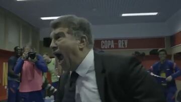 Laporta, desatado en el vestuario: "¡Y ahora, a por LaLiga!"