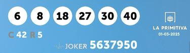 La Primitiva: comprobar los resultados del sorteo de hoy, sábado 1 de marzo