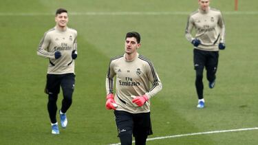 Courtois, en un entrenamiento.