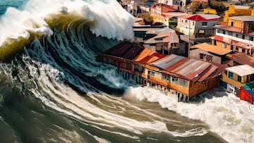 Muestran cómo sería un tsunami en Valparaíso, según la Inteligencia Artificial