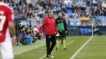 Enrique Mart&iacute;n, durante el partido contra el M&aacute;laga.