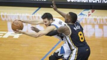 Ricky Rubio, durante un Wolves-Jazz disputado a finales de marzo.