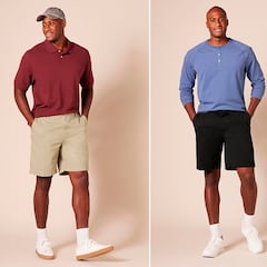Ve al trabajo con estilo con estos pantalones chinos cortos para hombre