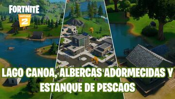 Fortnite Capítulo 2 - Temporada 1 | Desafío de Cameo vs. Chic: Pesca un pez en Lago Canoa, Albercas Adormecidas y Estanque de Pescaos