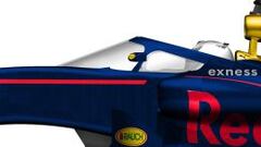 Diseño del sistema de protección de la cabeza del piloto que propone Red Bull como alternativa al Halo de Ferrari.