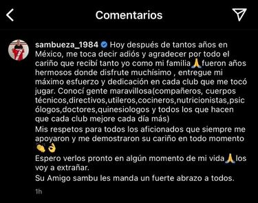 Con emotiva despedida, Rubens Sambueza dice adiós a México