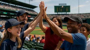High five at baseball - artist's impression